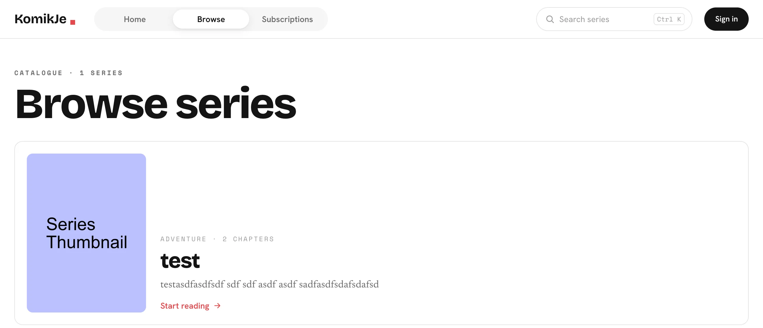 Browsing series